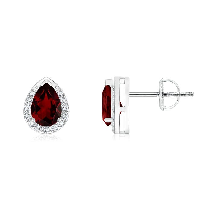 AA - Garnet / 1.11 CT / 14 KT White Gold