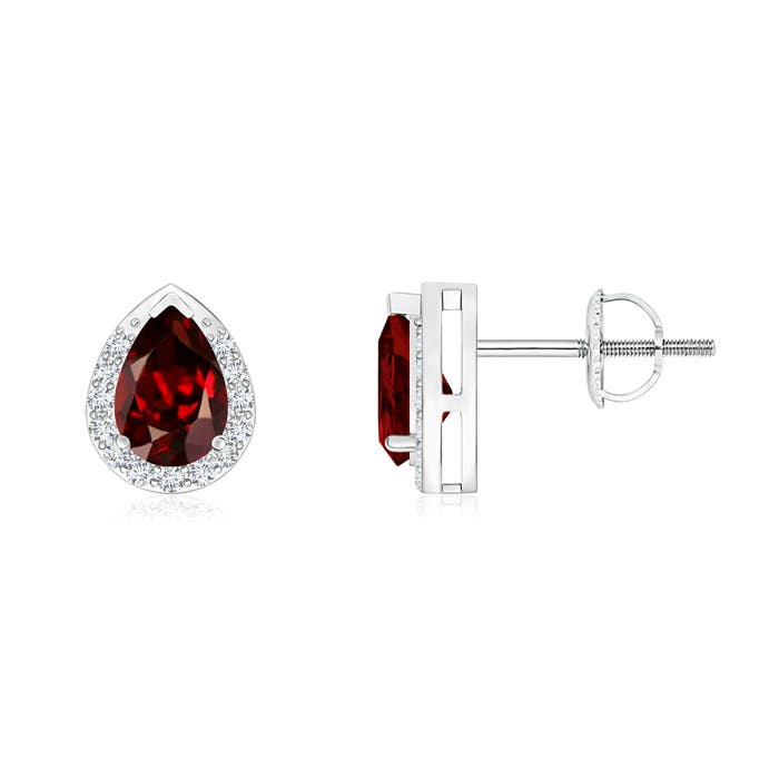 AAAA - Garnet / 1.11 CT / 14 KT White Gold