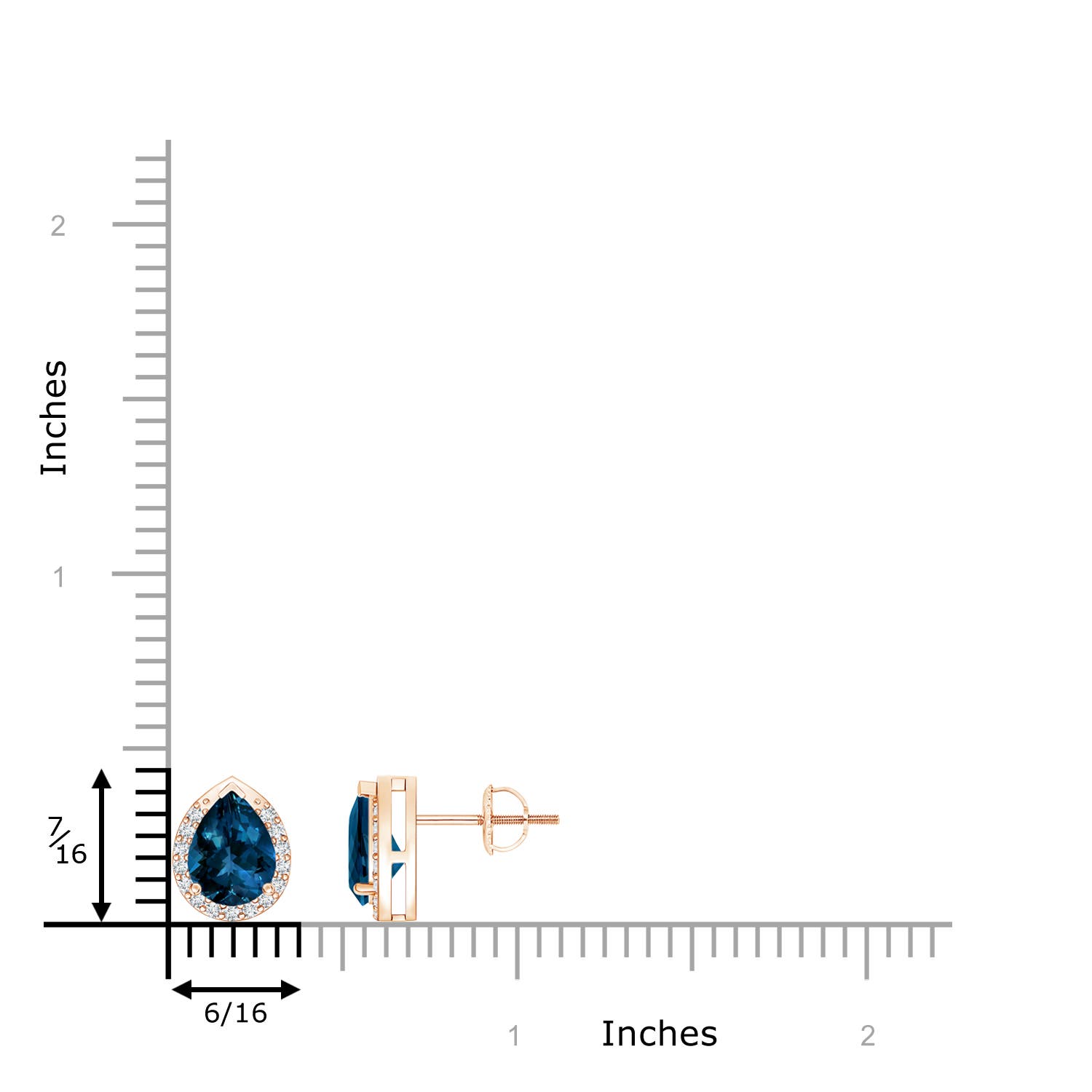 AAAA - London Blue Topaz / 1.75 CT / 14 KT Rose Gold