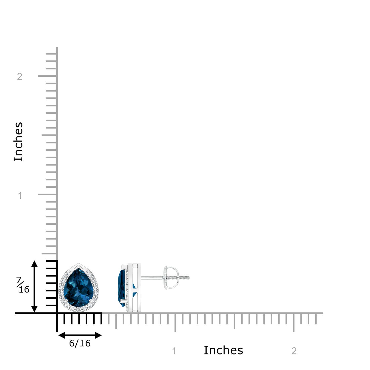 AAAA - London Blue Topaz / 1.75 CT / 14 KT White Gold