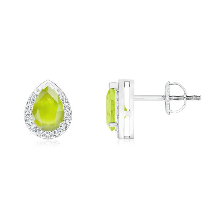 A - Peridot / 0.91 CT / 14 KT White Gold