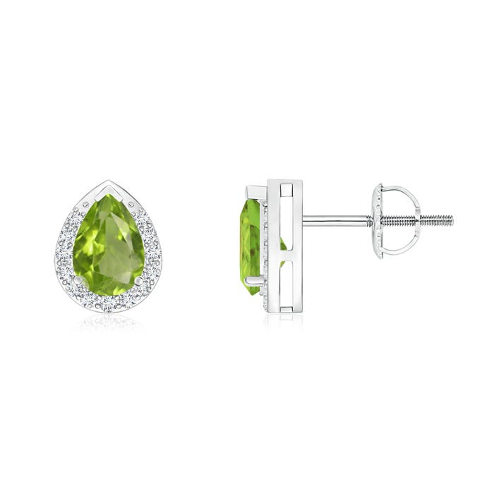 AA - Peridot / 0.91 CT / 14 KT White Gold