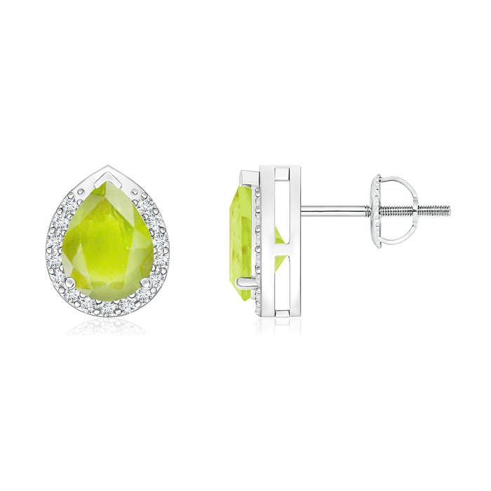 A - Peridot / 1.55 CT / 14 KT White Gold