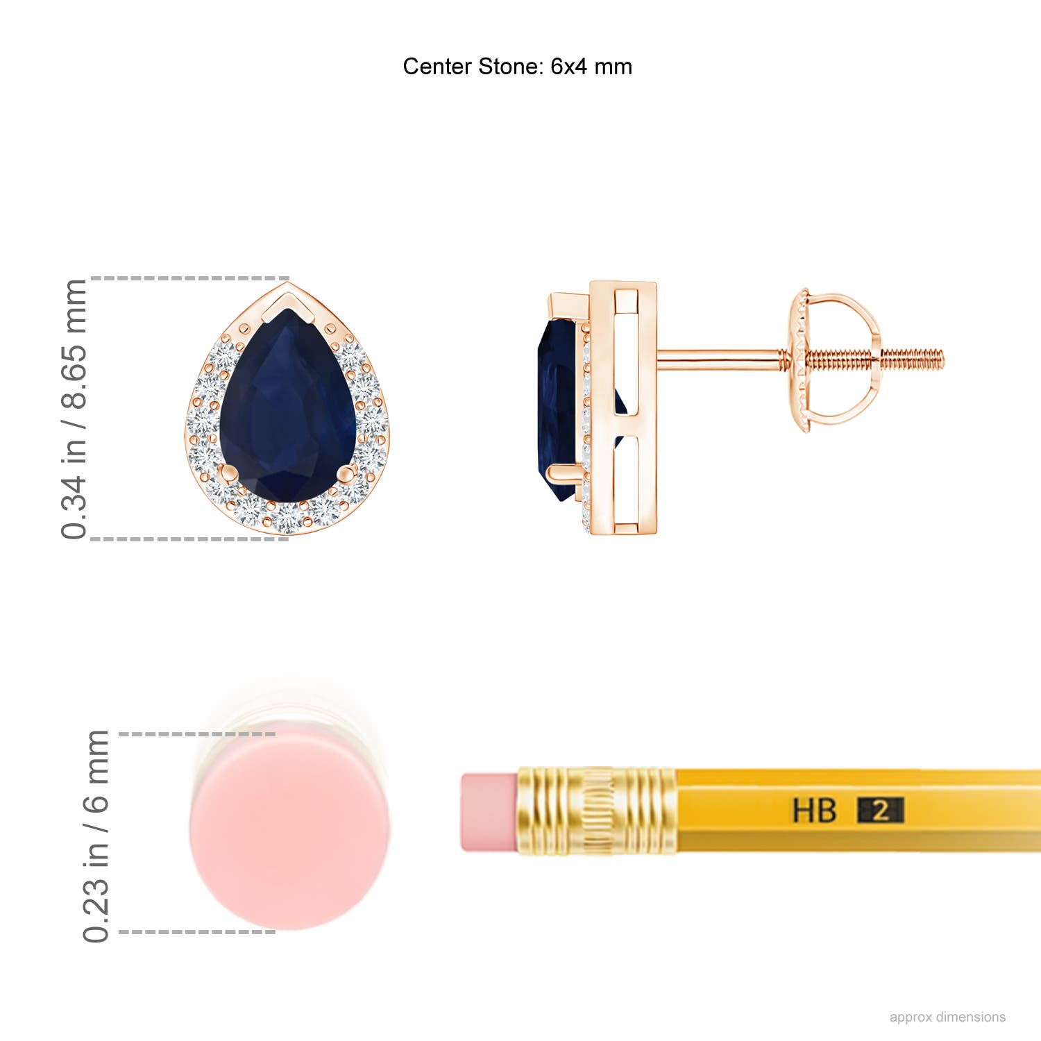 A - Blue Sapphire / 0.91 CT / 14 KT Rose Gold