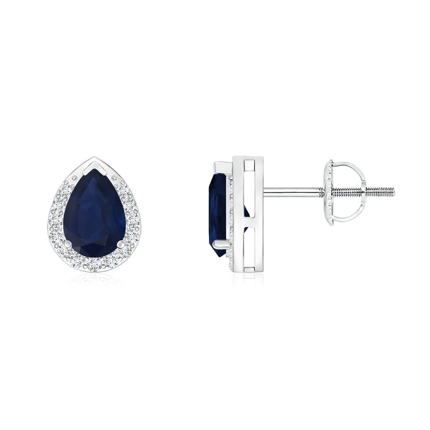 A - Blue Sapphire / 0.91 CT / 14 KT White Gold