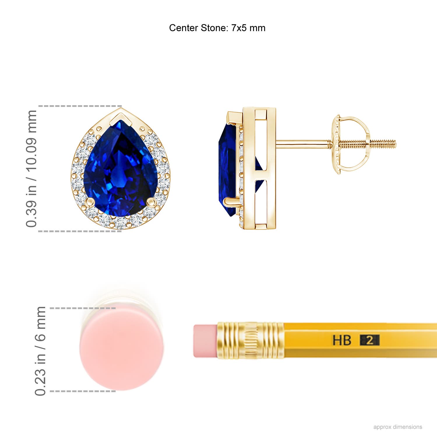 AAAA - Blue Sapphire / 1.65 CT / 14 KT Yellow Gold