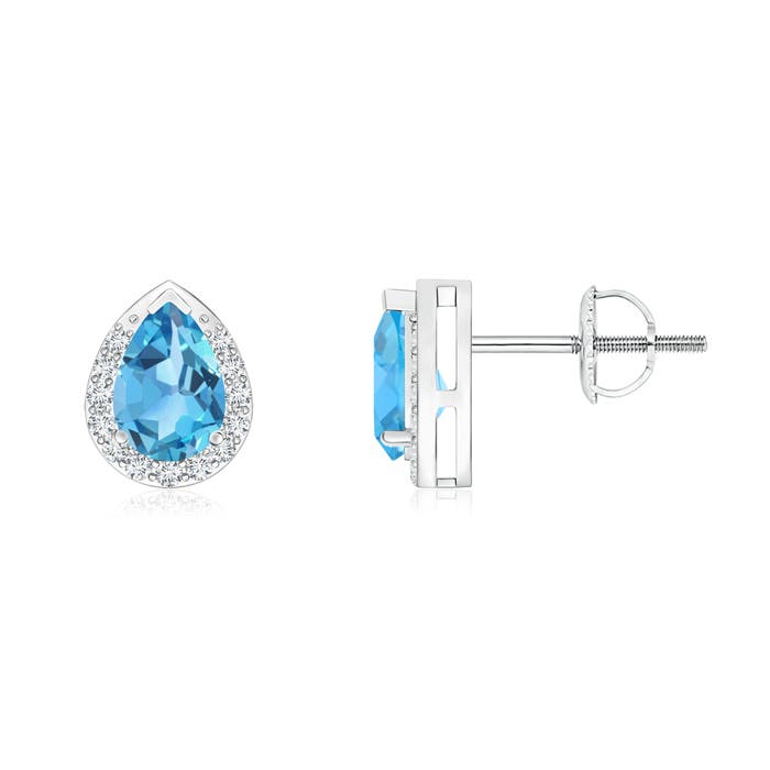 AA - Swiss Blue Topaz / 1.07 CT / 14 KT White Gold