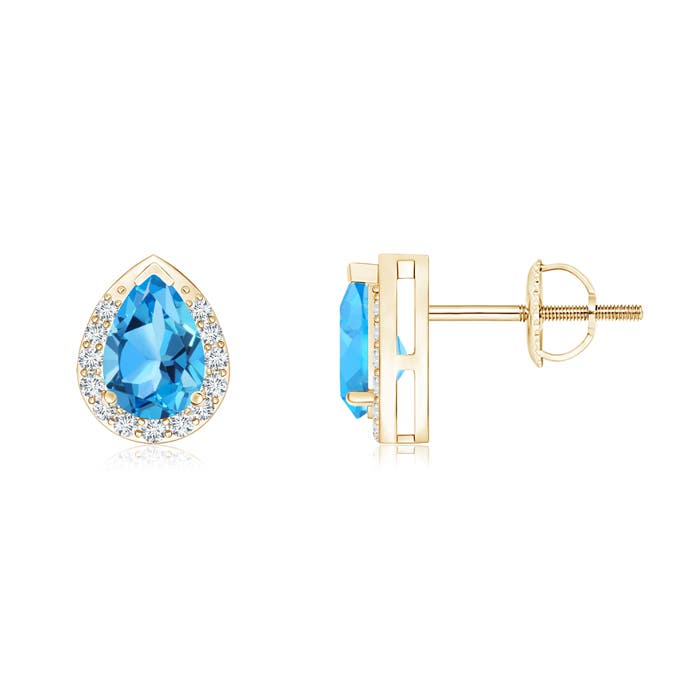 AAA - Swiss Blue Topaz / 1.07 CT / 14 KT Yellow Gold