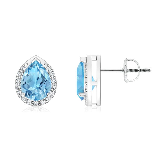 A - Swiss Blue Topaz / 1.75 CT / 14 KT White Gold