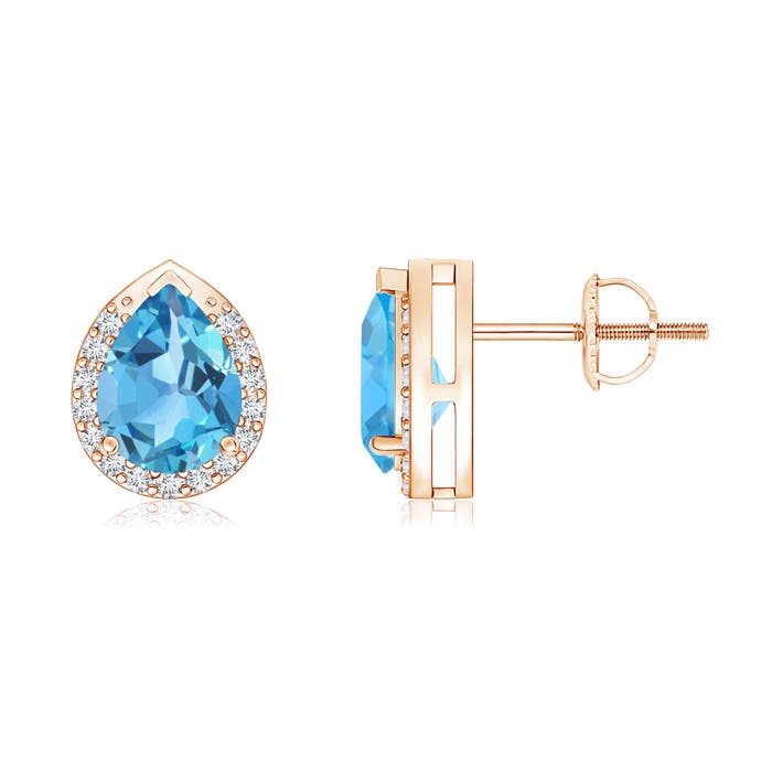 AA - Swiss Blue Topaz / 1.75 CT / 14 KT Rose Gold