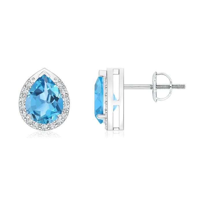 AA - Swiss Blue Topaz / 1.75 CT / 14 KT White Gold