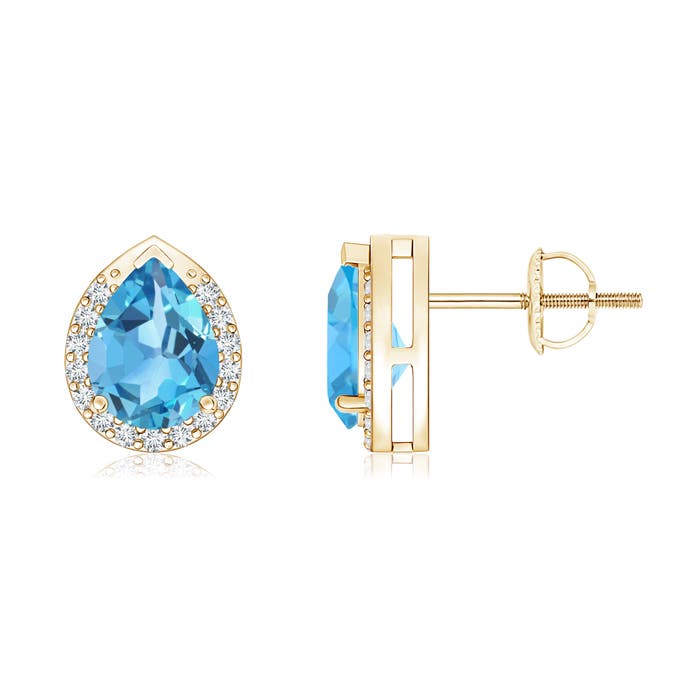 AA - Swiss Blue Topaz / 1.75 CT / 14 KT Yellow Gold