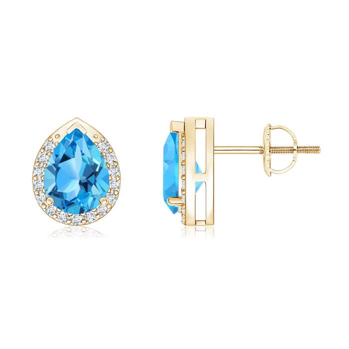 AAA - Swiss Blue Topaz / 1.75 CT / 14 KT Yellow Gold