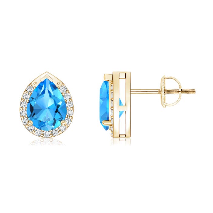 AAAA - Swiss Blue Topaz / 1.75 CT / 14 KT Yellow Gold