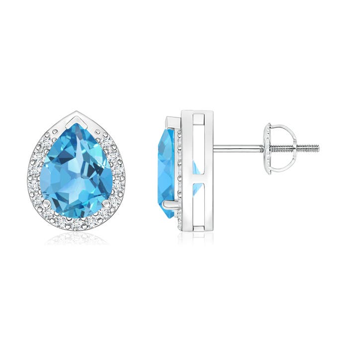 AA - Swiss Blue Topaz / 3.31 CT / 14 KT White Gold