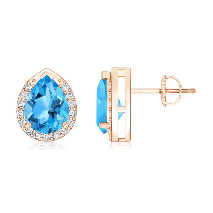 AAA - Swiss Blue Topaz / 3.31 CT / 14 KT Rose Gold