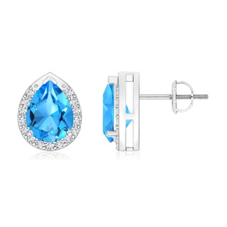 Pear AAAA Swiss Blue Topaz