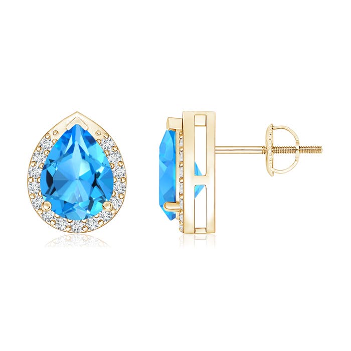 AAAA - Swiss Blue Topaz / 3.31 CT / 14 KT Yellow Gold