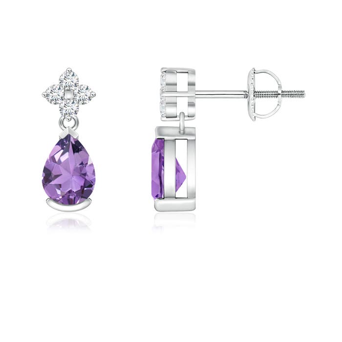 A - Amethyst / 0.74 CT / 14 KT White Gold