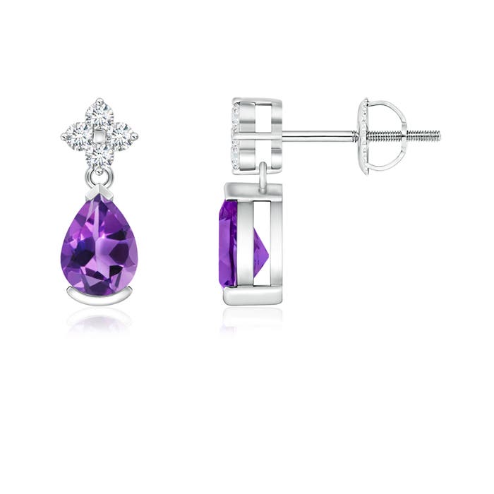 AAA - Amethyst / 0.74 CT / 14 KT White Gold