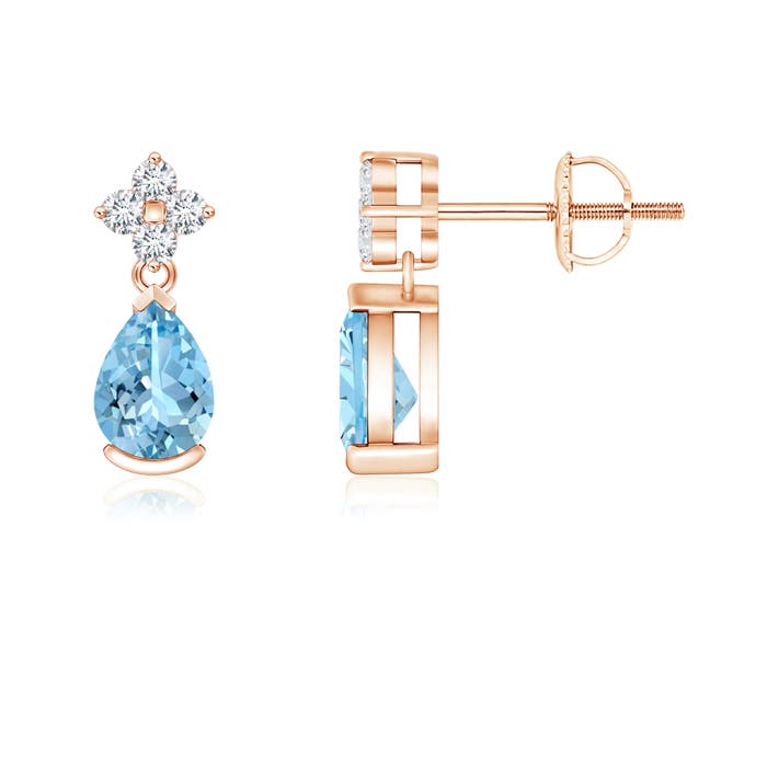 AAAA - Aquamarine / 0.68 CT / 14 KT Rose Gold