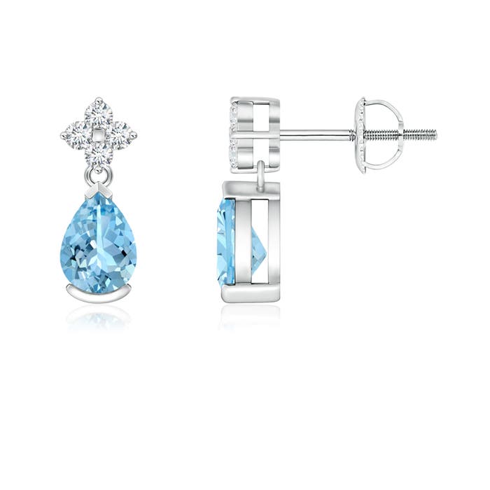 AAAA - Aquamarine / 0.68 CT / 14 KT White Gold