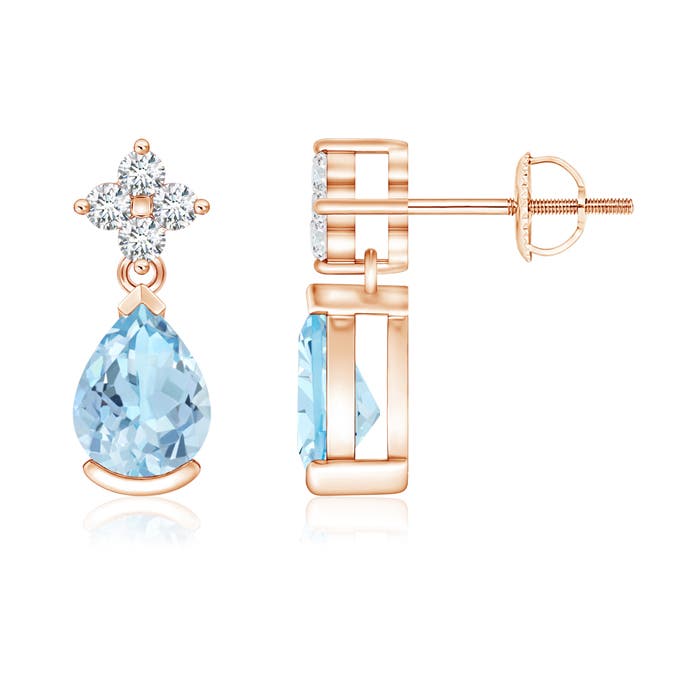 AAA - Aquamarine / 1.24 CT / 14 KT Rose Gold