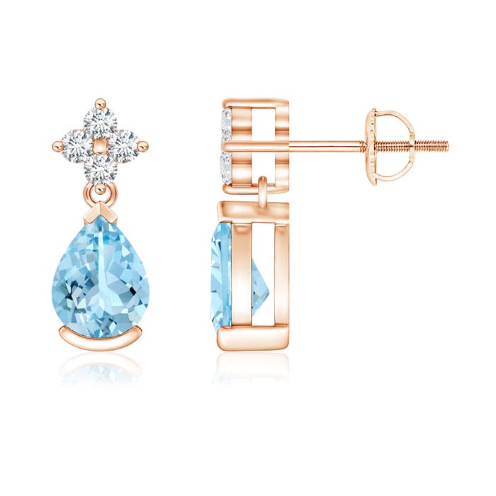 AAAA - Aquamarine / 1.24 CT / 14 KT Rose Gold