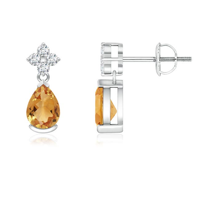 A - Citrine / 0.78 CT / 14 KT White Gold