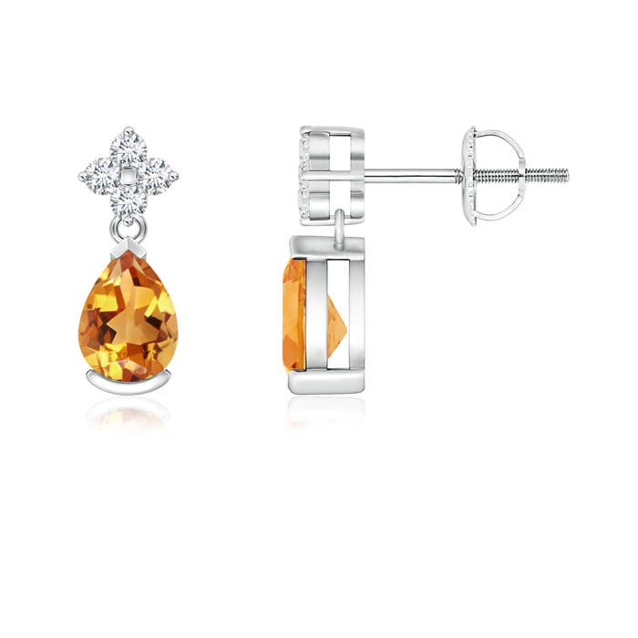 AA - Citrine / 0.78 CT / 14 KT White Gold