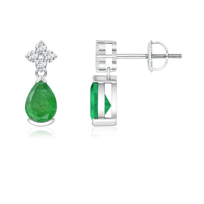 A - Emerald / 0.78 CT / 14 KT White Gold