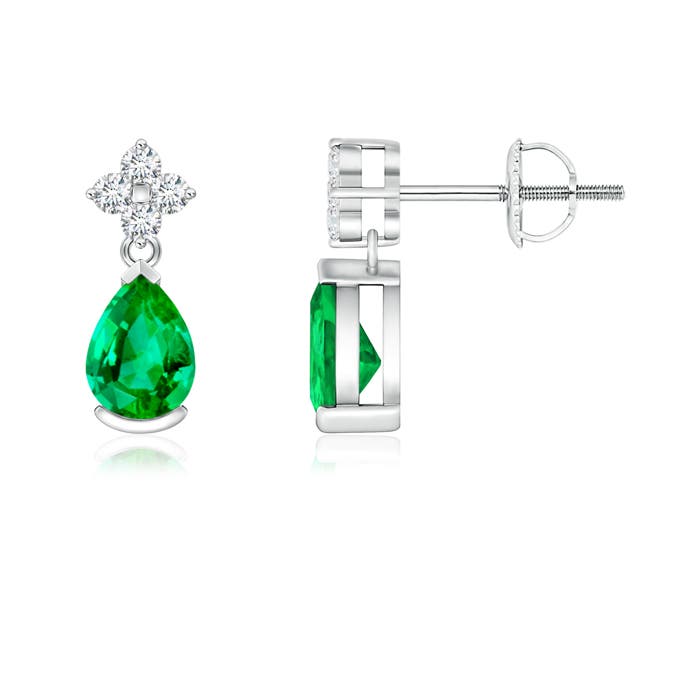 AAA - Emerald / 0.78 CT / 14 KT White Gold