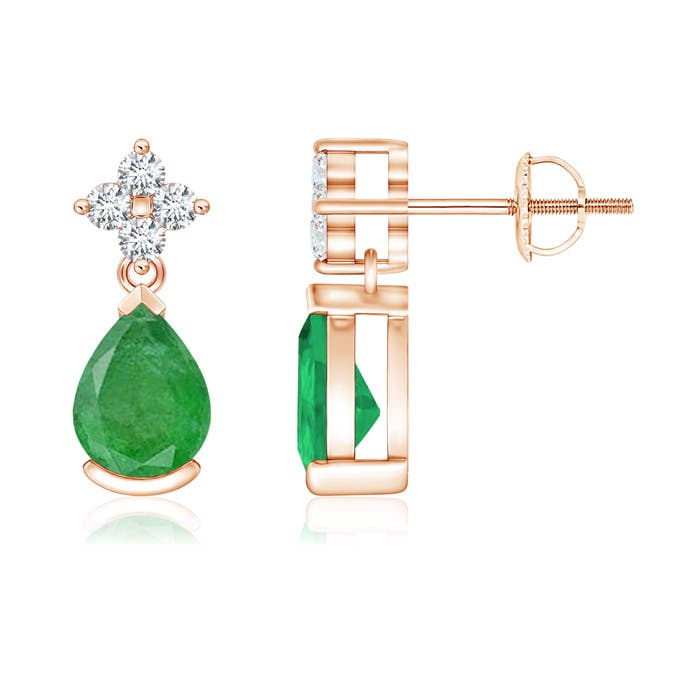 A - Emerald / 1.34 CT / 14 KT Rose Gold