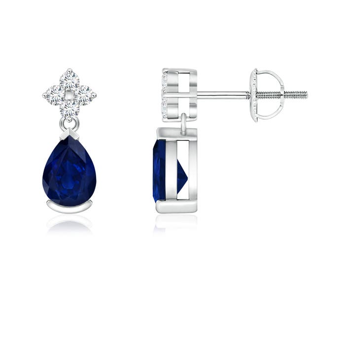 AA - Blue Sapphire / 0.88 CT / 14 KT White Gold