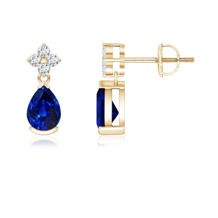 AAAA - Blue Sapphire / 0.88 CT / 14 KT Yellow Gold