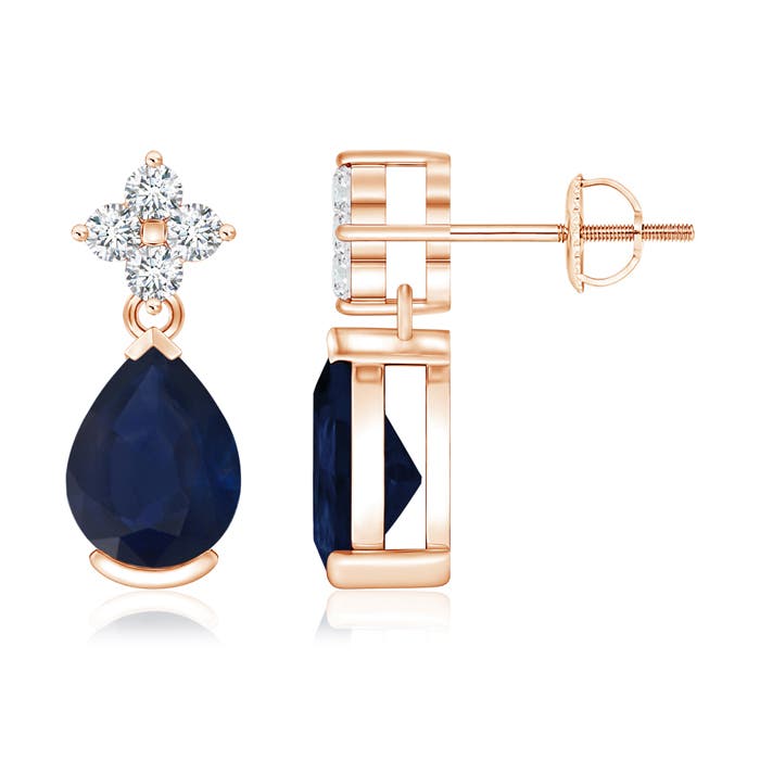 A - Blue Sapphire / 2.58 CT / 14 KT Rose Gold