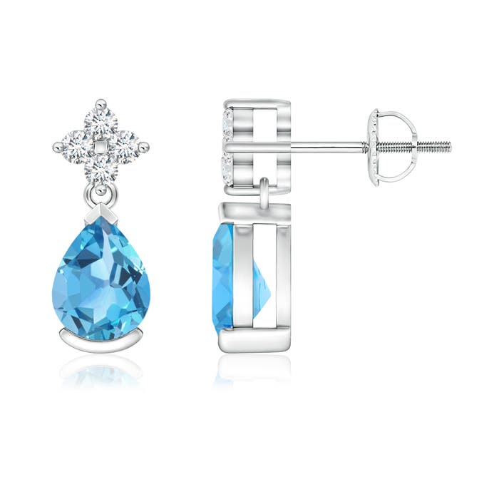 AA - Swiss Blue Topaz / 1.74 CT / 14 KT White Gold