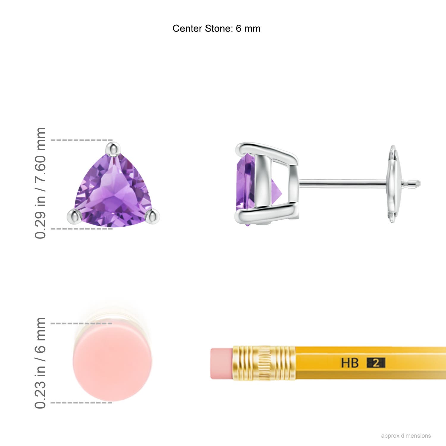 A - Amethyst / 1.4 CT / 14 KT White Gold