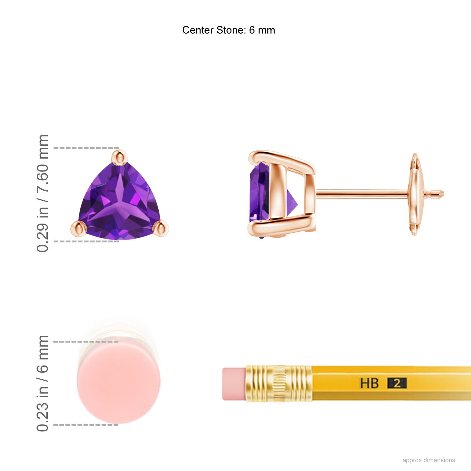 AAAA - Amethyst / 1.4 CT / 14 KT Rose Gold