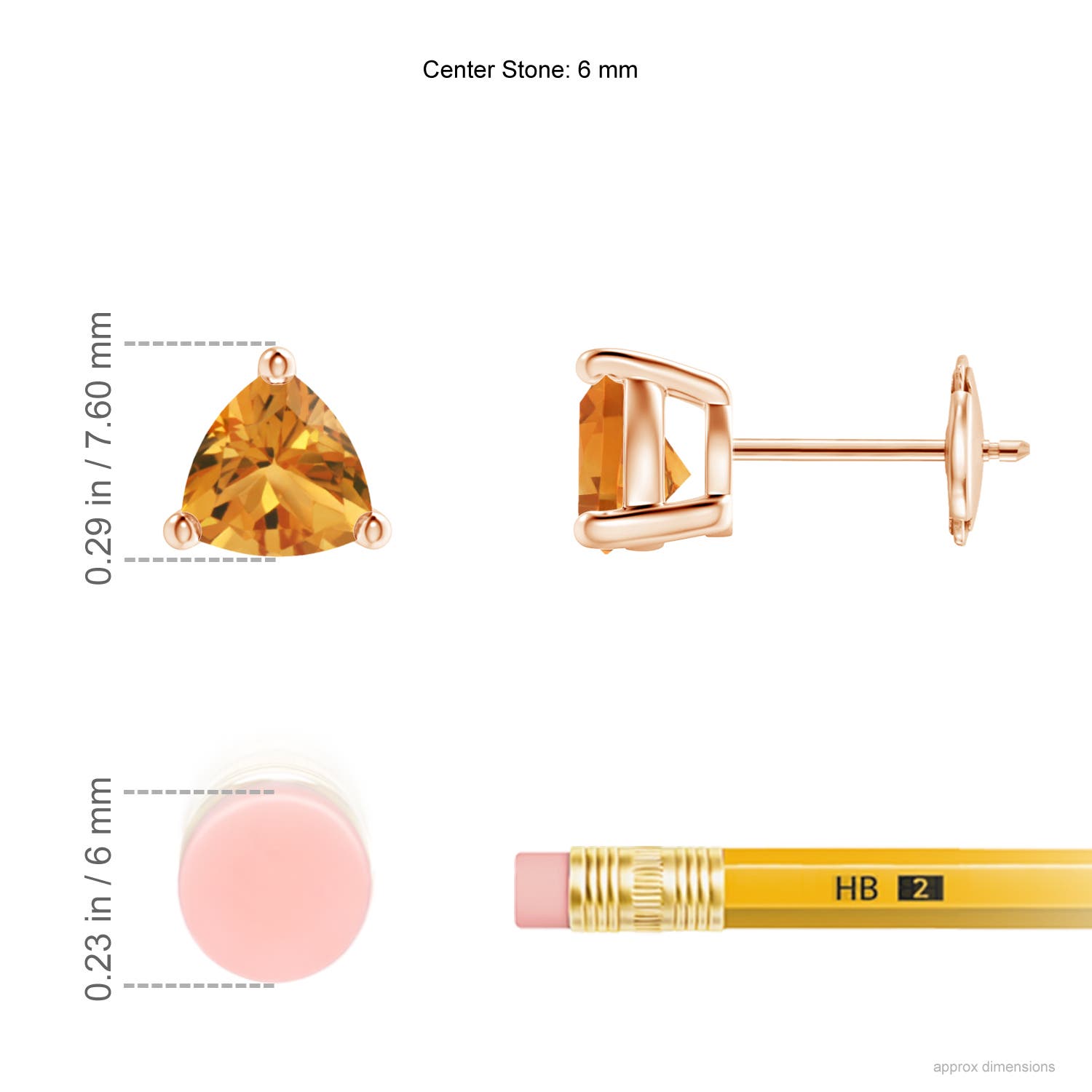 AA - Citrine / 1.2 CT / 14 KT Rose Gold