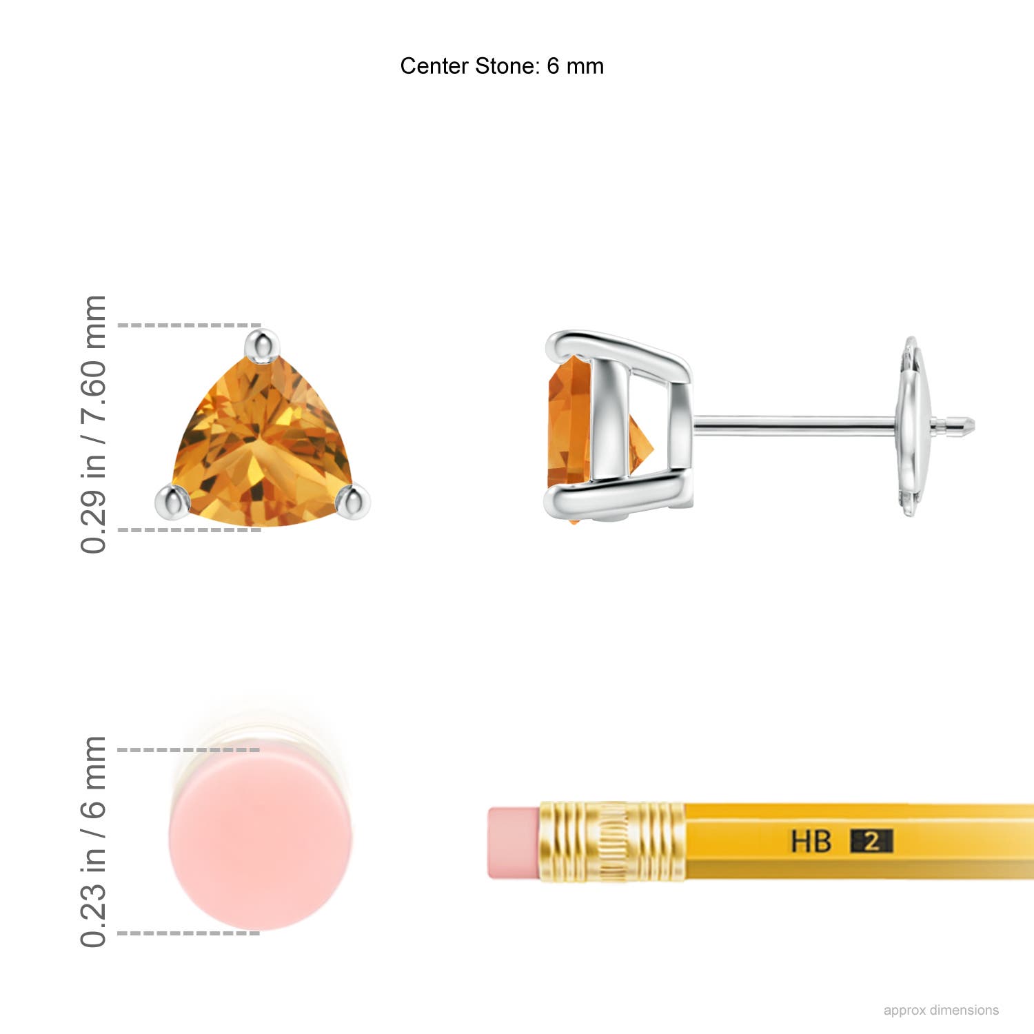 AA - Citrine / 1.2 CT / 14 KT White Gold