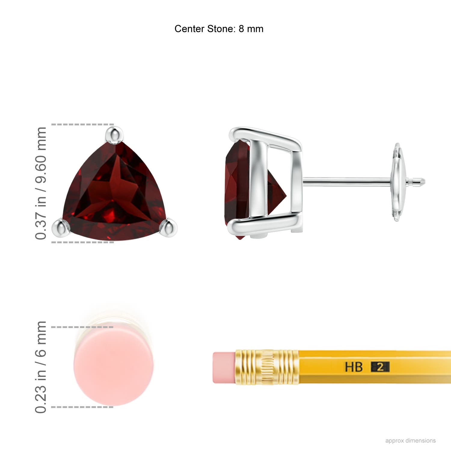 AA - Garnet / 3.8 CT / 14 KT White Gold