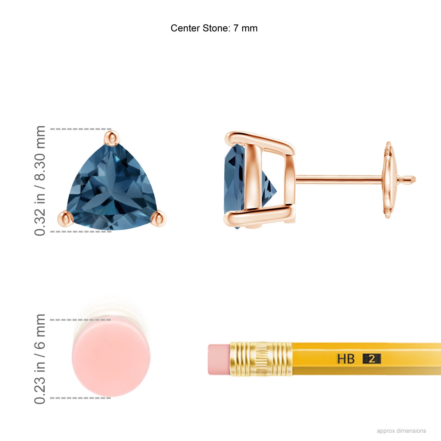 A - London Blue Topaz / 2.6 CT / 14 KT Rose Gold