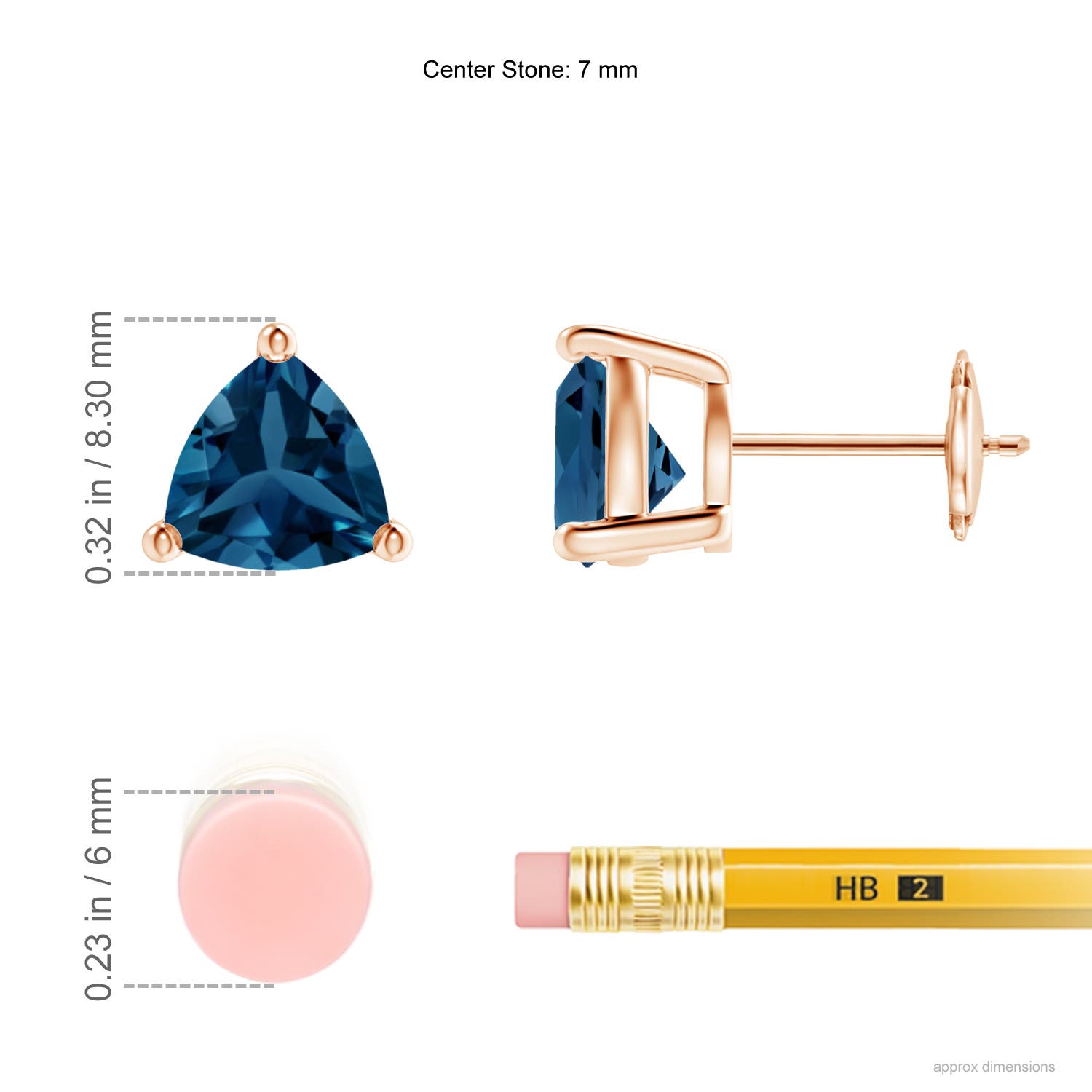 AAA - London Blue Topaz / 2.6 CT / 14 KT Rose Gold