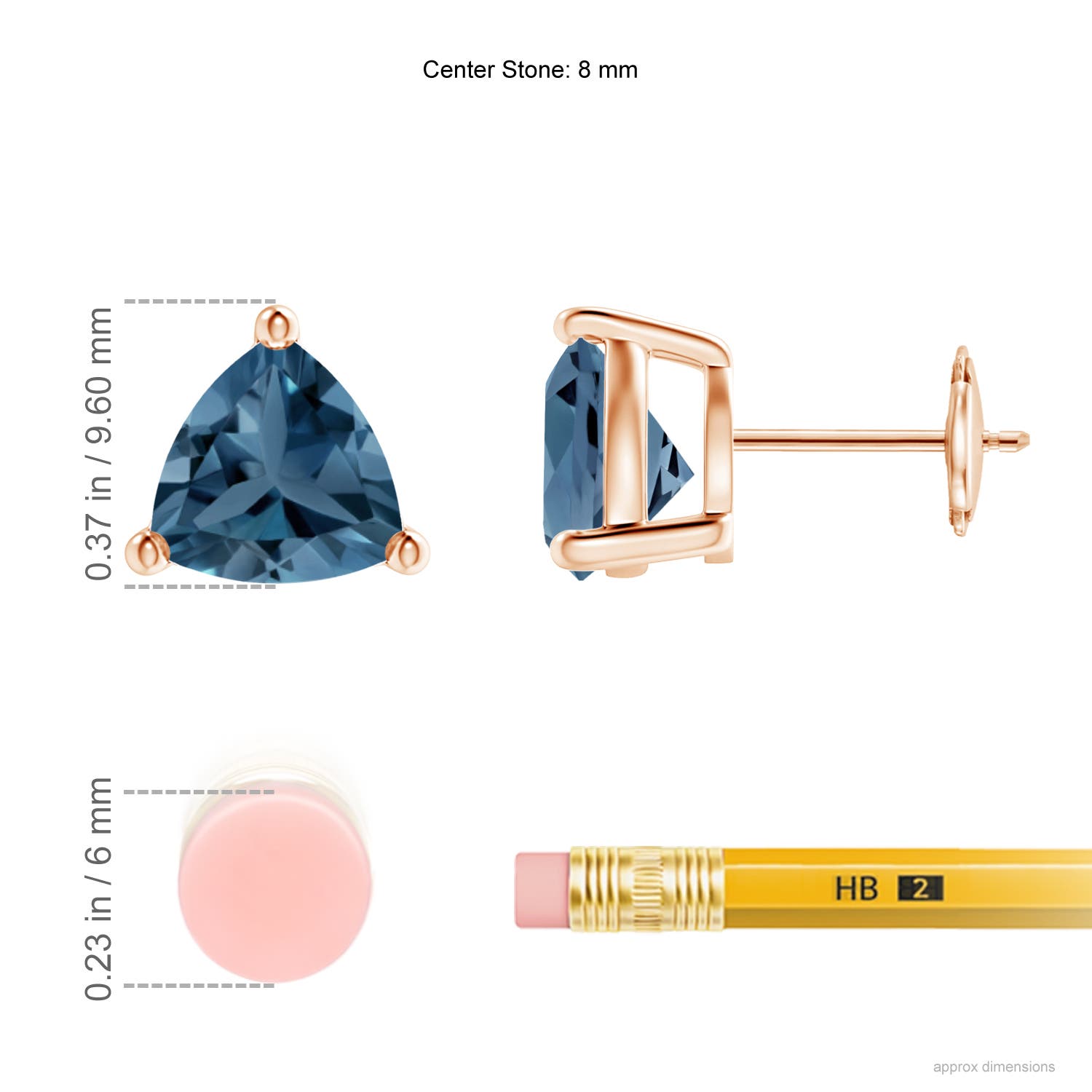 A - London Blue Topaz / 4.4 CT / 14 KT Rose Gold