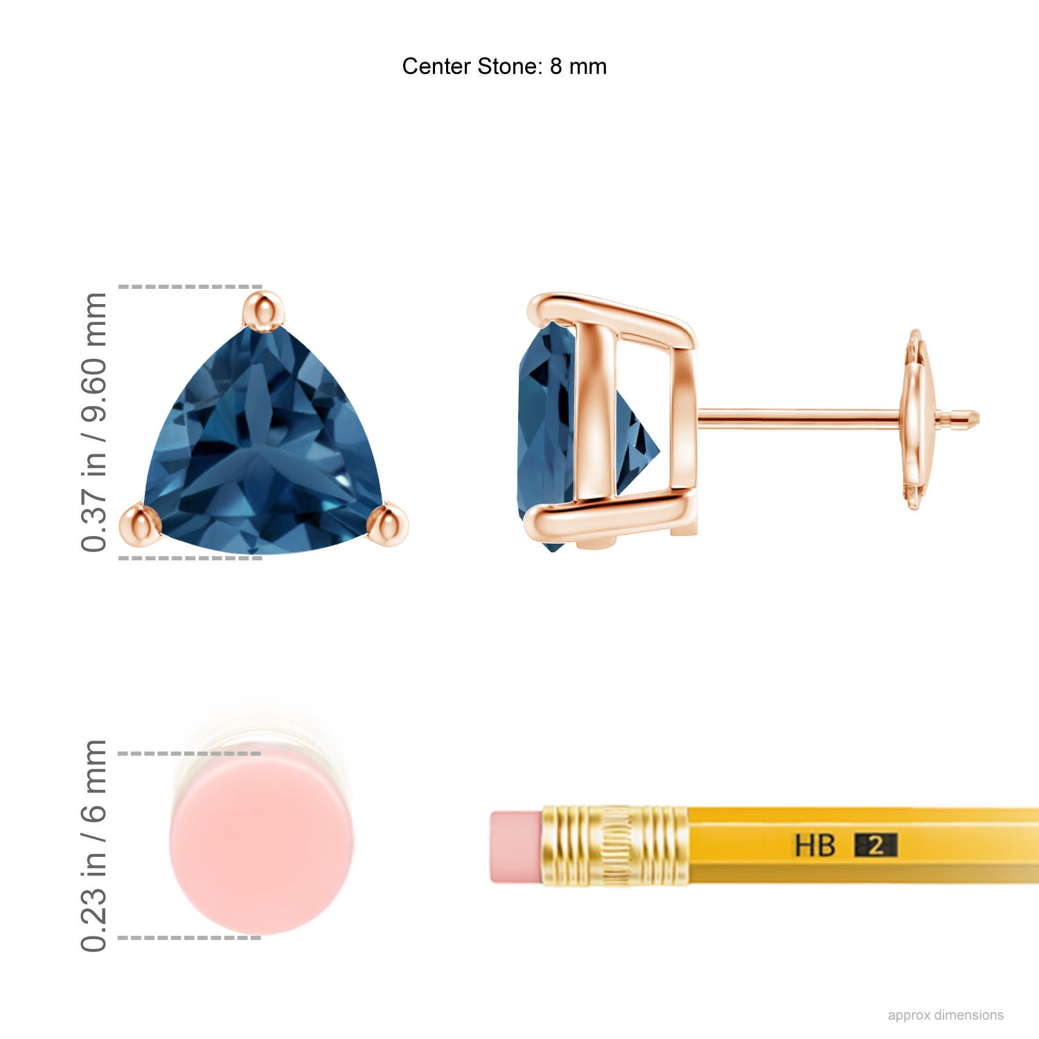 AA - London Blue Topaz / 4.4 CT / 14 KT Rose Gold