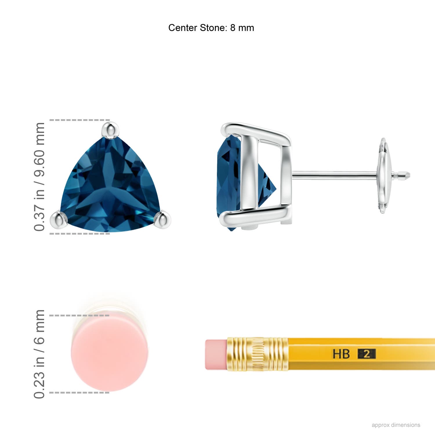 AAA - London Blue Topaz / 4.4 CT / 14 KT White Gold