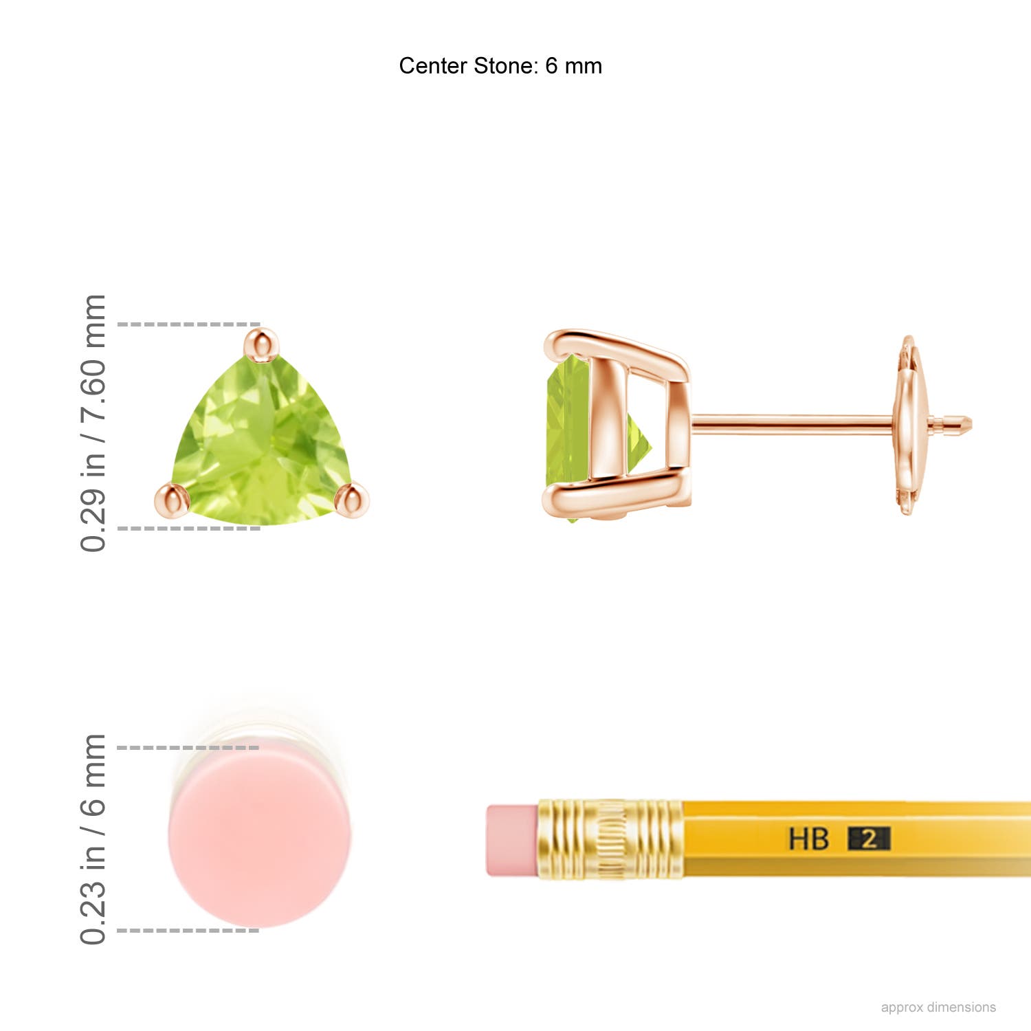 A - Peridot / 1.4 CT / 14 KT Rose Gold