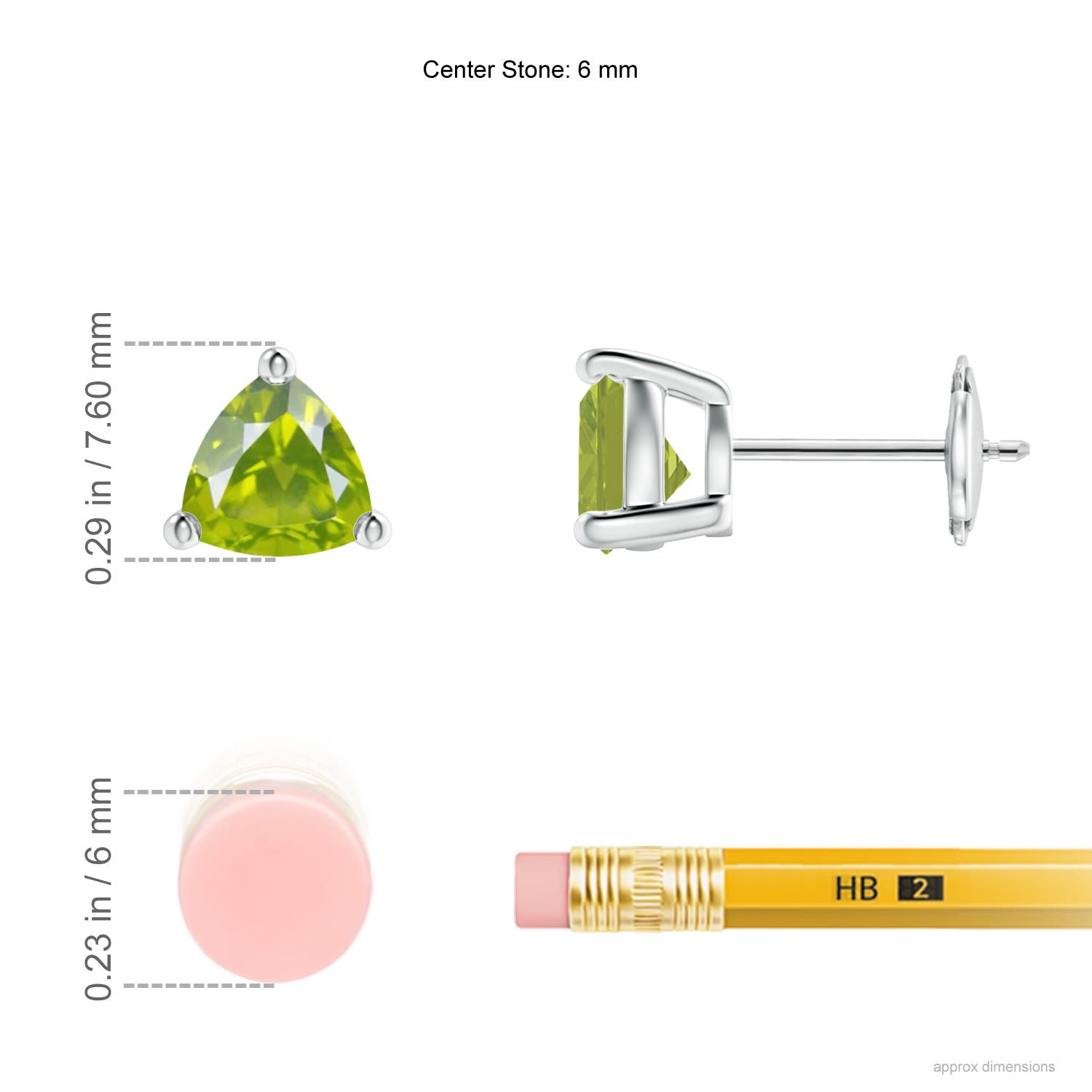 AA - Peridot / 1.4 CT / 14 KT White Gold