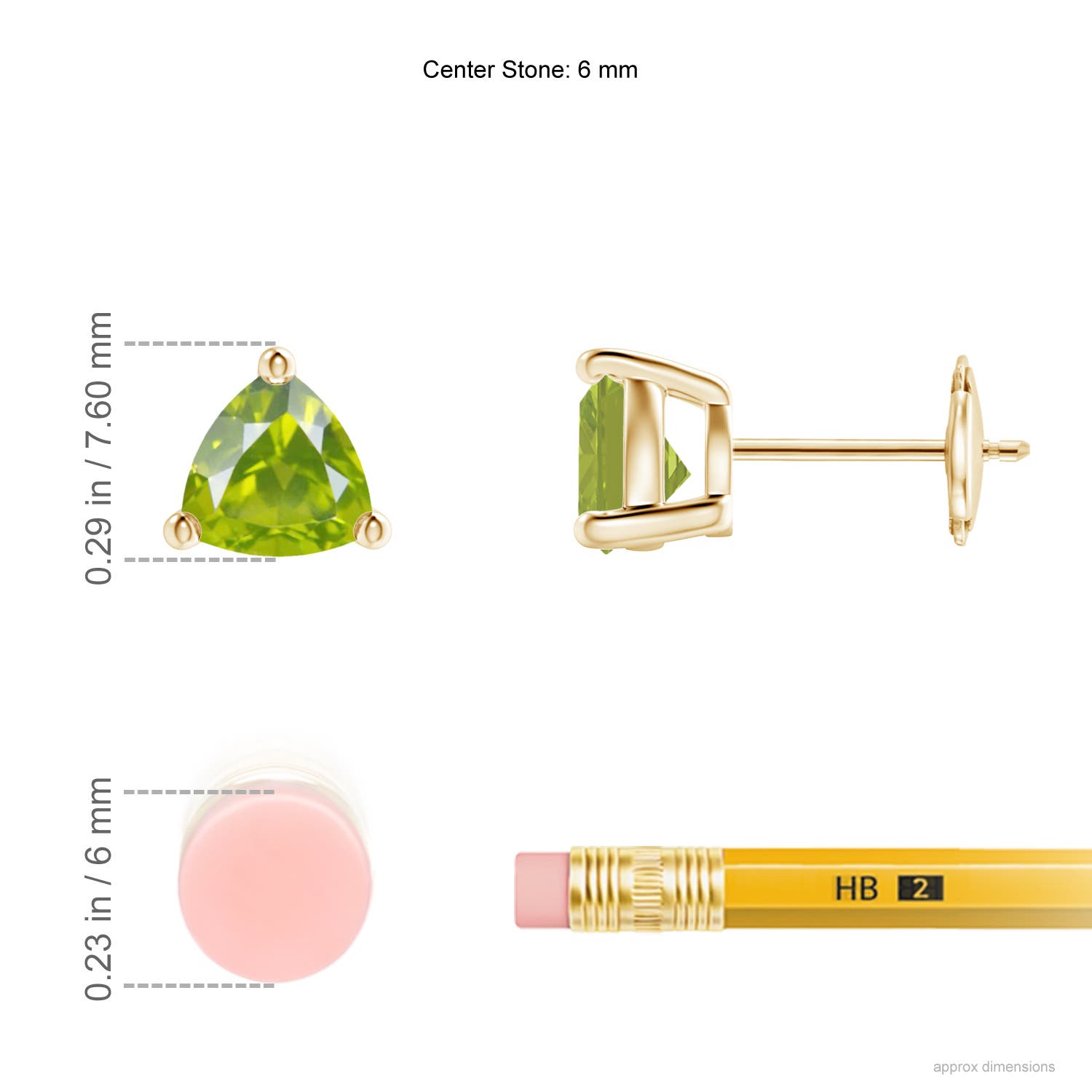 AA - Peridot / 1.4 CT / 14 KT Yellow Gold